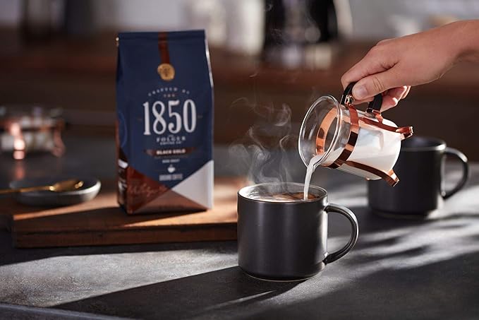 1850 by Folgers Black Gold Dark Roast Ground Coffee 12 Ounces (Pack of 6)