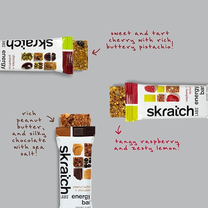 Skratch Labs Energy Bar | Variety Pack (12 Pack) | Plant Based Healthy Snack | Low Sugar Plant Protein Ancient Grains | Non-GMO Gluten Free Soy Free Vegan Kosher
