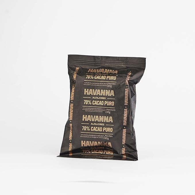 Havanna Extra Dark Chocolate Alfajores – Dulce de Leche Filled Cookies Coated in Double Layers of 70% Pure Dark Chocolate – Authentic Argentinian Treats Box of 4