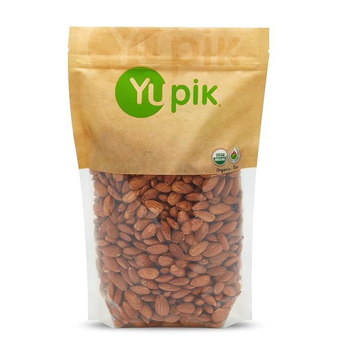 Yupik Organic California Almonds 2.2 lb (35.2 oz) Non-Gmo Vegan Gluten-Free Good Source Of Protein Fiber Iron &amp Calcium Low In Carb