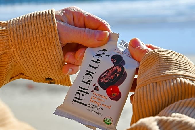 Elemental Superfood Seedbars Currant Cacao + Hemp Seed 1.8 Ounce - 12 Pack 100% Certified Organic Non-GMO Verified Gluten Free Dairy Free Plant Based