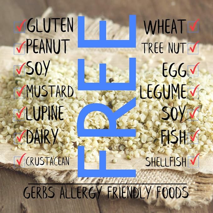 Gerbs Raw Hemp Seed Kernels 2 lbs. | Hulled No Artificial Additives Resealable Bag | Mild Nutty Taste | Top 14 Allergen-Free