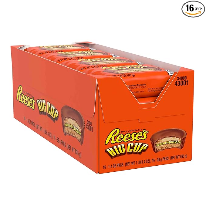 Reeses - Peanut Butter Big Cup - 1.4 Oz - Pack Of 16