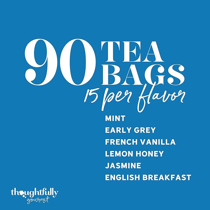 Thoughtfully Gourmet Tea Affirmations Christian Prayer Gift Set Includes 6 Flavors of Tea with Bible Verses from Psalms and Other Books to Rejoice Pack of 90