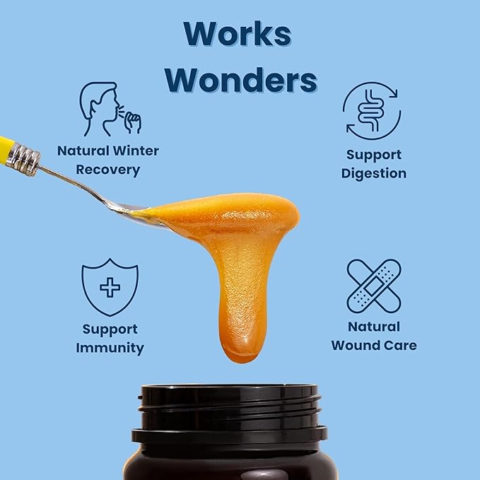Wonder Honey Raw Manuka Honey New Zealand MGO300 (10+) Tested for 26 Markers Traceable Natural Soothing for Sore Throat Cough - Aids Digestion - Triple Sealed for safety in a Protective Box (8.8oz)