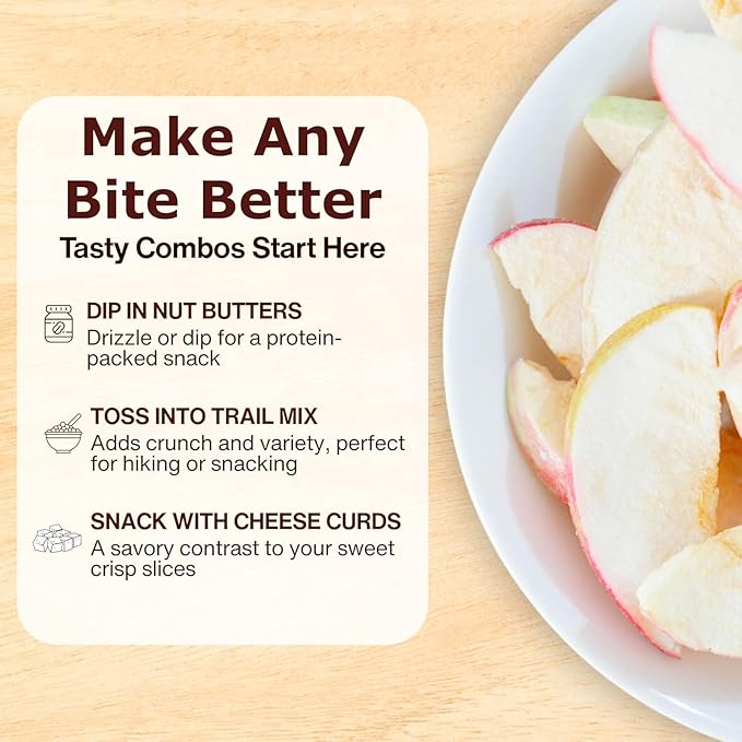 Freeze-Dried Honeycrisp Apple Chips (Apple Crisps) No Added Sugar Gluten-Free 7 oz Bulk Pack | EverlastingEats
