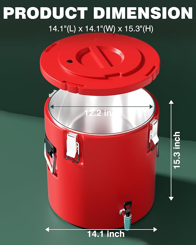 WantJoin Insulated Beverage Dispenser - 8 Gallon Hot and Cold Drink Container with 304 Stainless Steel Interior for Iced Coffee Juice Chocolate Tea Milk Restaurant Party Sports Camping
