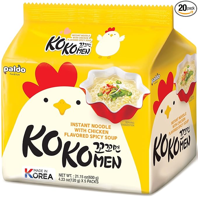 Kokomyun Hot Spicy Chicken Soup Noodle Ramen 4.23 Oz (Pack of 20)