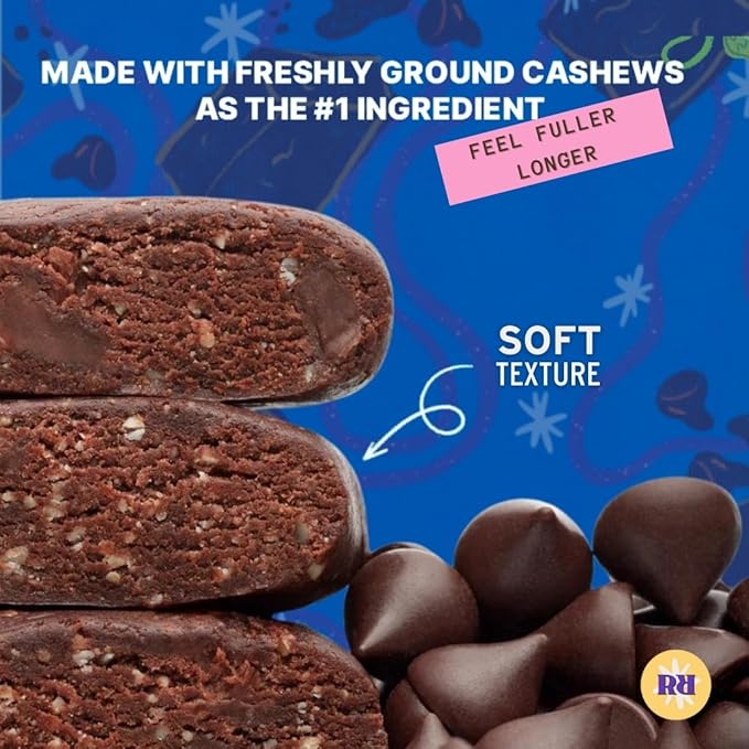 Raw Rev Vegan Protein Bars- Double Chocolate Brownie Batter 12 bars Non-GMO Plastic-Neutral Nothing Artificial Glo Formula Gluten-Free Keto-Friendly Paleo Kosher No Sugar Alcohols No Stevia