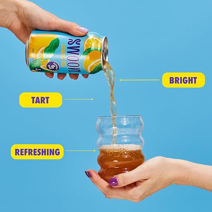 Swoon Lemon Tea - Sugar Free Low Carb Paleo-Friendly Gluten Free - Flavored Keto Drinks Made with Organic Black Tea and Sweetened by Monk Fruit and Stevia (Pack of 12)