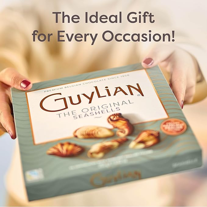 GuyLian Easter Chocolate Candy Seashells 8.82 oz Gift Box (Pack of 2): 22 Pieces Milk Chocolate Hazelnut Praliné Filling Easter Basket Stuffers for Adults Gifts