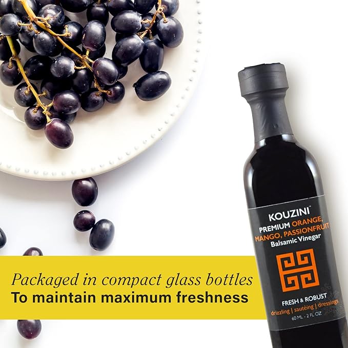 Kouzini Ultra Premium Balsamic Vinegar 60ml 6 pack Aged Balsamic Vinegars from Modena Italy Premium Smooth &amp Full-Bodied Flavor Great for Salads Marinades Dressing Travel Size Glass Bottle