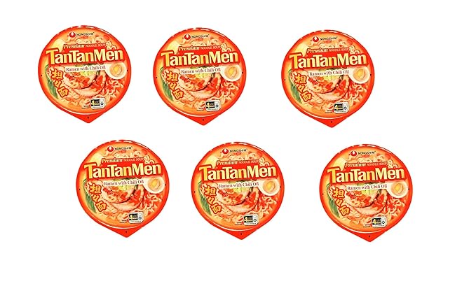 Nongshim Tantanmen Premium Noodle Soup Bowl Ramen w/Chili Oil 3.56 Oz (6 Ct)