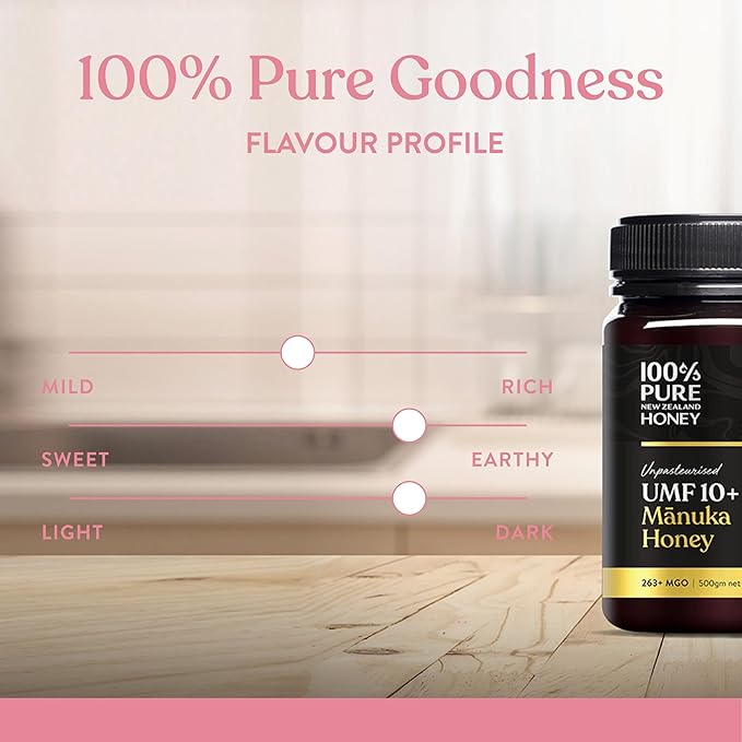 100% Pure New Zealand Manuka Honey MGO 70+ and UMF 10+ Bundle 2 x 17.6 Oz