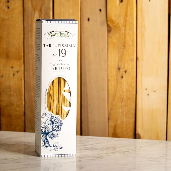 TartufLanghe Tartufissima N°19 Tagliatelle Pasta With Black Truffle – Authentic Imported Italian Wide Egg Noodles Egg Pasta for Truffle Dishes Gourmet Specialty From Italy - 8.81 oz (Pack of 1)