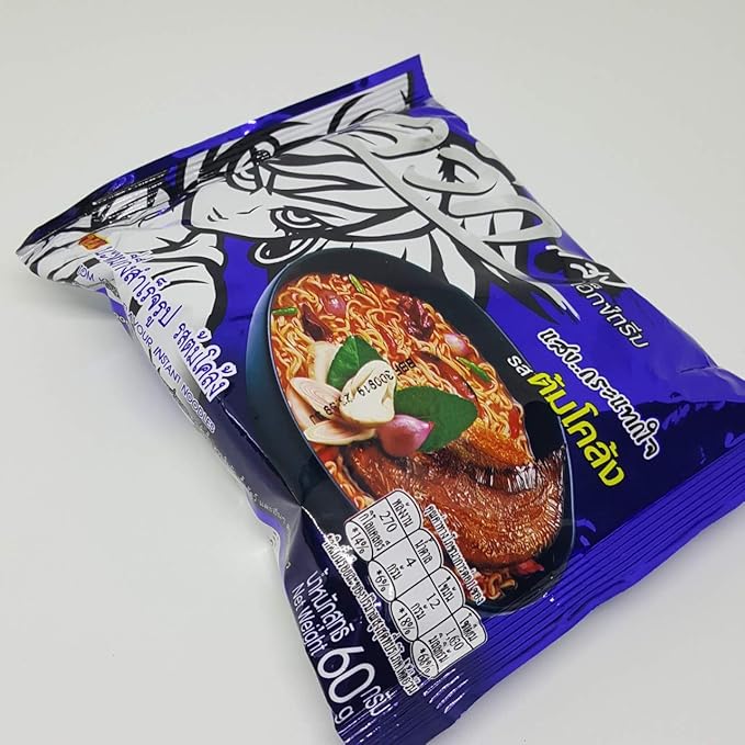 (60g. x 5 Packs) Tom Klong Flavour Quick Cooking Thai Instant Noodles Soup Fest Spicy Food