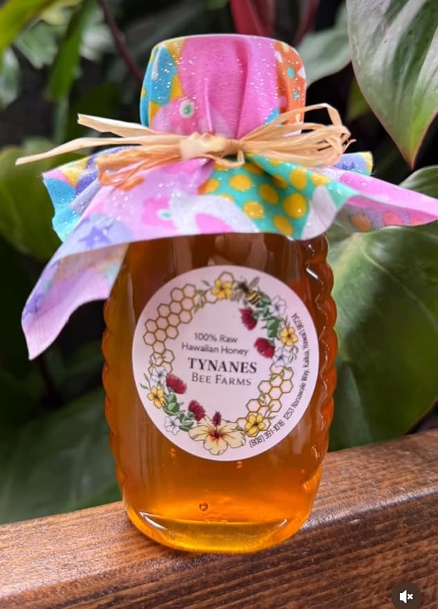 Tynanes Bee Farms 100% Raw Hawaiian Honey Hexagonal Bottle (16 oz)