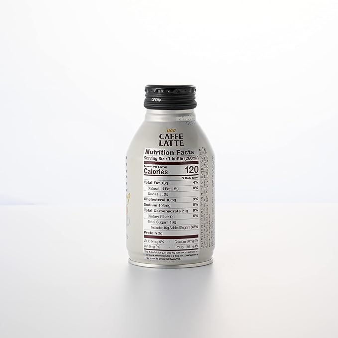 UCC Ready to Drink Caffe Latte 8.79 FL OZ (Pack of 24) Delicious Rich and Creamy Convenient Bottled Coffee Drinks For On-the-Go Imported from Japan