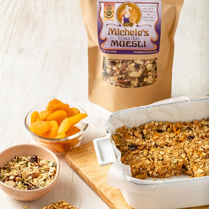 Michele's Toasted Muesli Whole Grain Cereal No Refined Sugar No Added Oil Gluten-Free &amp Non-GMO 36oz Resealable Bag