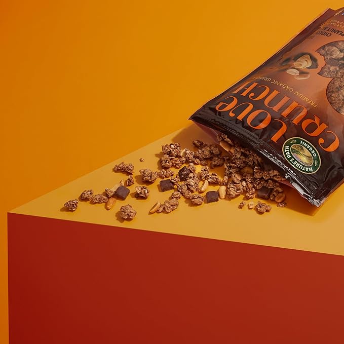 Love Crunch Organic Dark Chocolate &amp Peanut Butter Granola 26.4 oz (Pack of 6) Non-GMO Fair Trade by Nature's Path