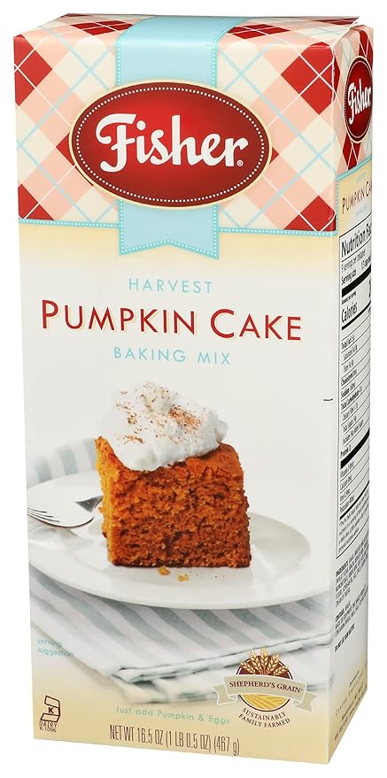 Fisher Harvest Pumpkin Cake Mix 16.5 OZ (Pack of 3)