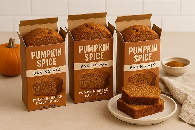 Pumpkin Spice - 3 (15 oz) Pack Box Multipurpose Baking Mix Pumpkin Spice for Quick Bread Pancakes and Cookies