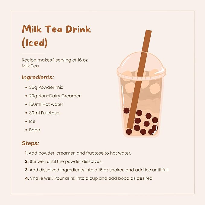 Bossen Bubble Tea Powder Mix - 2.2 Pound (Milk Tea)