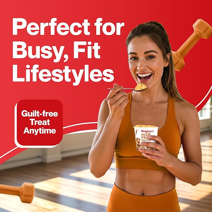 Bootylicious | 25g Protein Muffin | Best Sellers | Low Carb 16g-18g Fiber Low Glycimic Index Low Sugar 2.32-2.75oz Cup 12-Pack