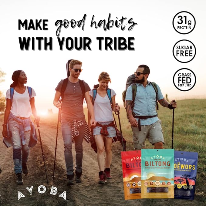 Ayoba Droewors Grass Fed Beef Paleo Sticks Variety Pack (2 Ounce Pack of 3) - Keto Friendly Air-Dried Beef Protein Sausage Snacks - Low Carb Gluten Free Nitrate Free No Sugar Meat Snacks