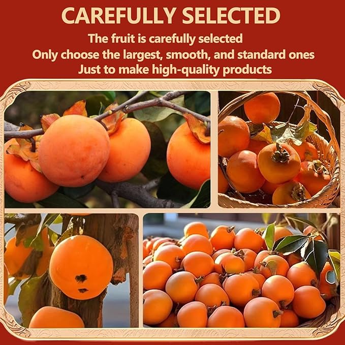 Natural Dried PersimmonsPersimmons Fruit FreshNatural Sweet Fruit SnackDehydrated Unsweetened DriedfruitFresh picking on the farm(500g) shuang