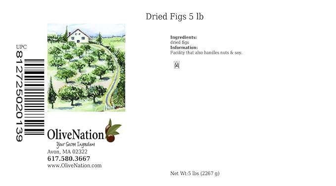 OliveNation Dried Figs Whole Pulled Turkish Figs Plump Moist Chewy Non-GMO Gluten Free Kosher Vegan - 5 pounds