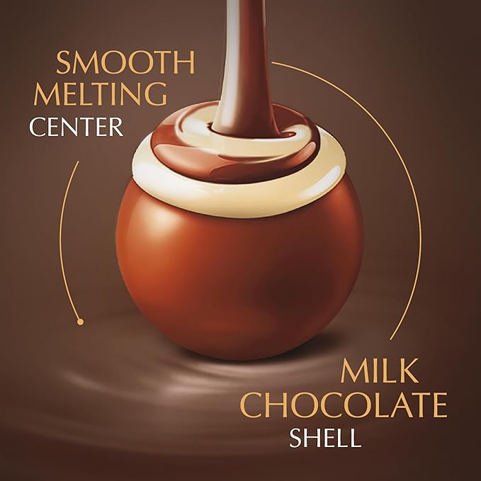 Lindt LINDOR Fudge Swirl Milk Chocolate Truffles Milk Chocolate Candy with Smooth Melting Truffle Center Great for gift giving 5.1 oz. Bag (6 Pack)