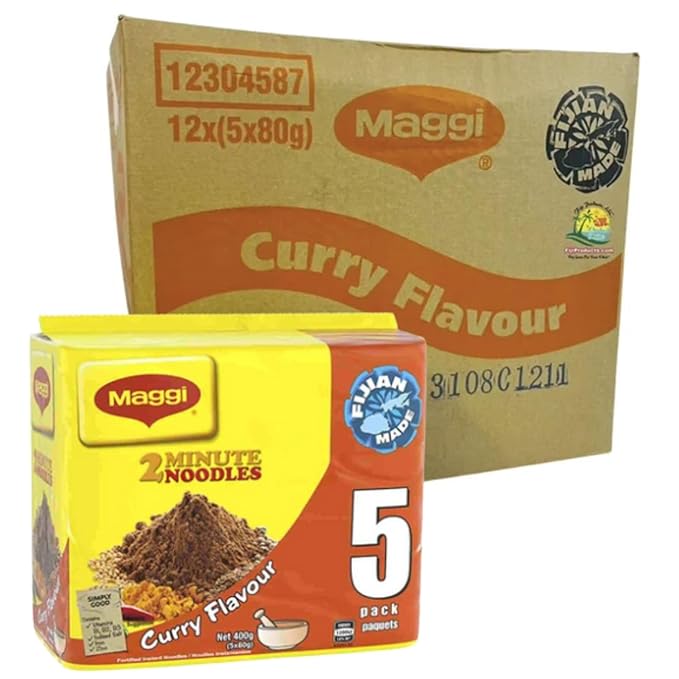 2 Minute Instant Curry Noodles - Mild Spicy CURRY Flavor with Seasonings (Case 12 x 5 Packs) To boost the goodness in your bowl So Delicious Meal in 2 Minutes