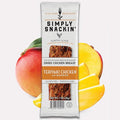 Simply Snackin' - Dried Chicken Breast Snacks High Protein Low Calorie Low Sugar Gluten Free Tender and Lean 20 Snack Pack (Teriyaki Chicken with Mangos)
