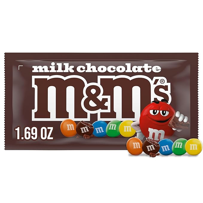 M&ampM'S Milk Chocolate Candy Full Size 1.69 oz Bag Pack of 36 Bulk Candy Chocolate