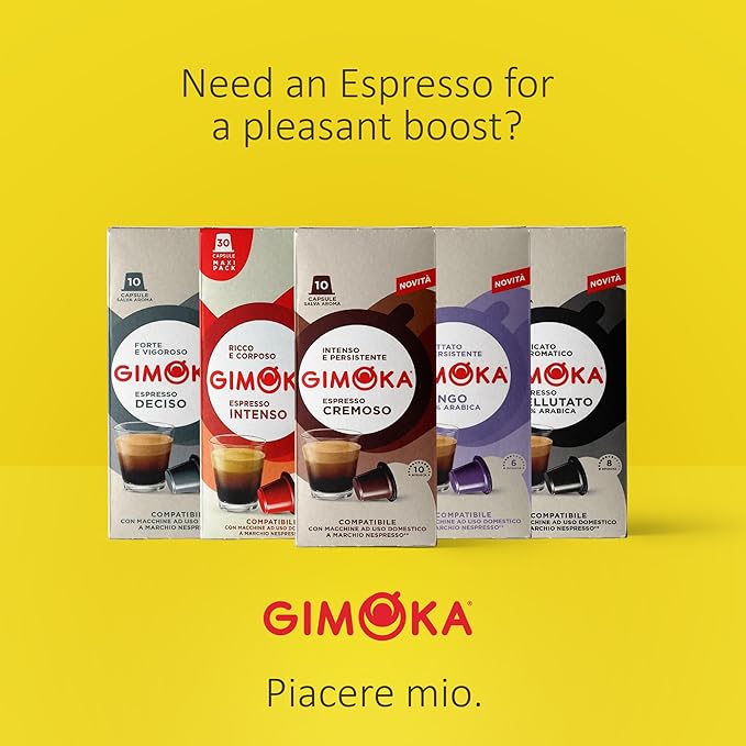 GIMOKA 100 Espresso Coffee pods Variety Pack compatible with Nespresso® Original Machines Italian Espresso pods.