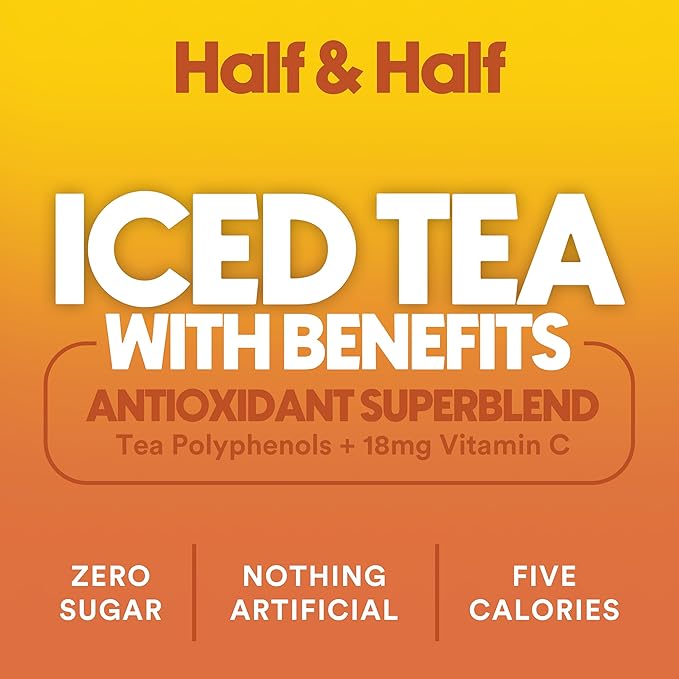Ryl Iced Tea Half &amp Half Antioxidant Superblend No Artificial Ingredients 16.0 Fl Oz (12-Pack)