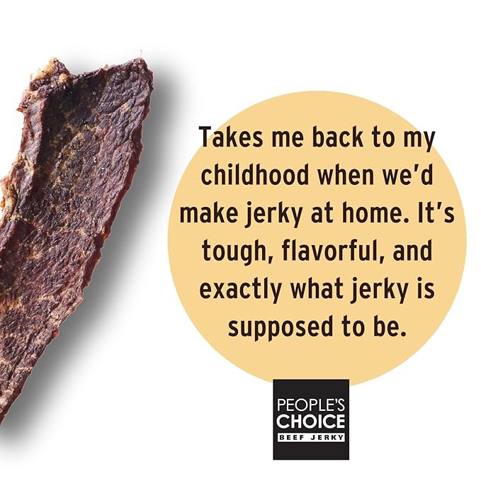People’s Choice Beef Jerky – Old Fashioned – Original – Sugar Free Zero Carb 16g Protein Keto Friendly – Dry Texture – Made in USA – 1 Pound (16 oz) Bag