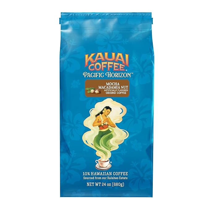 Kauai Coffee Mocha Macadamia Nut Medium Roast - Ground Coffee 24 oz Package