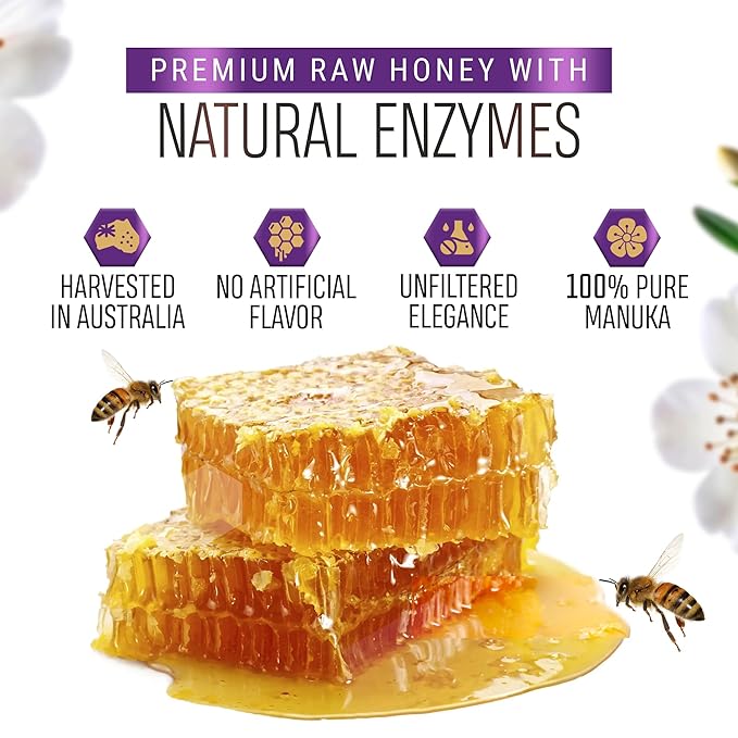 Berringa Manuka Honey Organic MGO 900+ Ultra-High Strength Supports General Wellbeing &amp Digestive Balance - 100% Raw Pure &amp Unfiltered Sustainably Sourced from Australia - (8.82 oz)