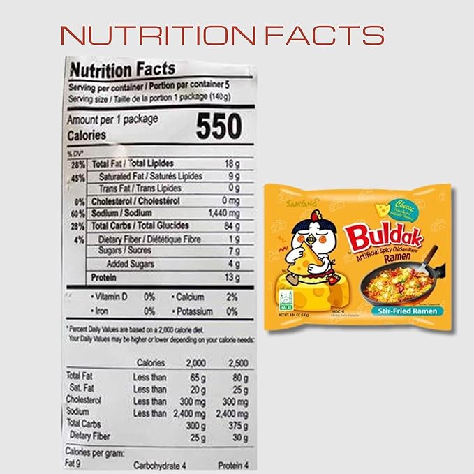Samyang Buldak RamenHot Chicken Ramen NoodlesKorean Ramen Instant Spicy NoodlesCheese Flavor40 Packs