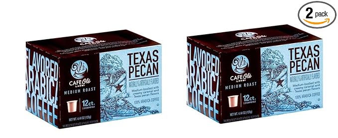 Cafe Ole HEB Single Serve Coffee Pods 12 count - 2 boxes (Texas Pecan)