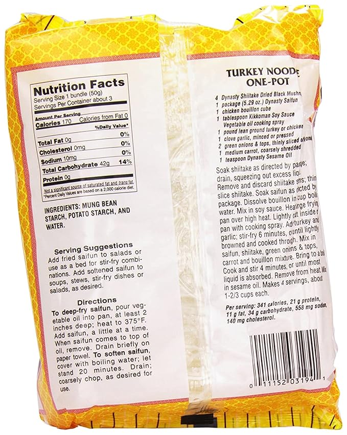 Dynasty Saifun Bean Thread Noodles (6 Pack Total of 31.74oz)