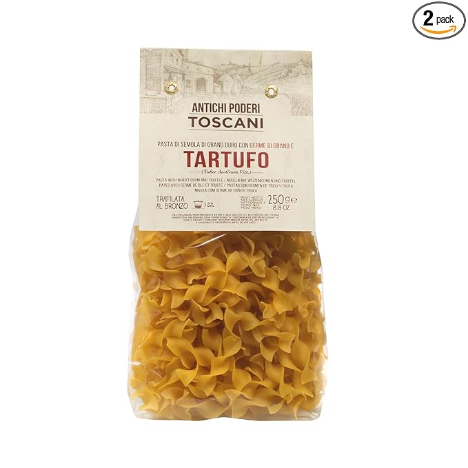 ANTICHI PODERI TOSCANI Handmade Flavored Pasta Truffle Pappardelline 8.8oz | Imported from Italy Pack of 2