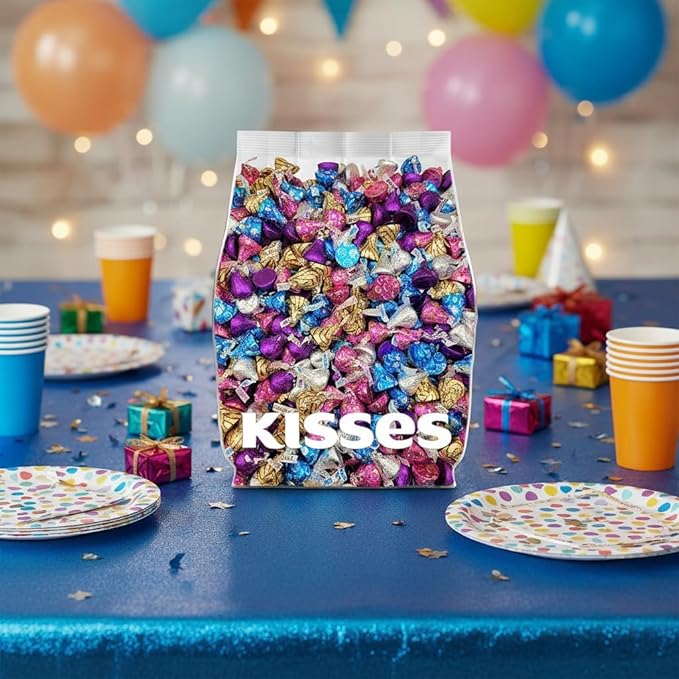 Assorted Kisses Candy Bulk Pack - 5lb Mixed Kisses Individually Wrapped Chocolate Candy Variety Pack - Bulk Chocolate Candy for Gift Bags Party Favors Candy Bowls Snacking and Sharing - 5 Pounds