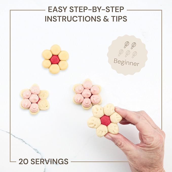 CrumbleCrate Strawberry Shortbread Sandwich Cookies DIY Baking Kit | Gourmet Cookie Making Set with Pre-Measured Ingredients &amp Tools | Baking Gift for Adults