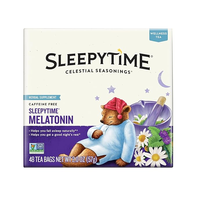 Celestial Seasonings Sleepytime Wellness Melatonin 48 Herbal Tea Bags