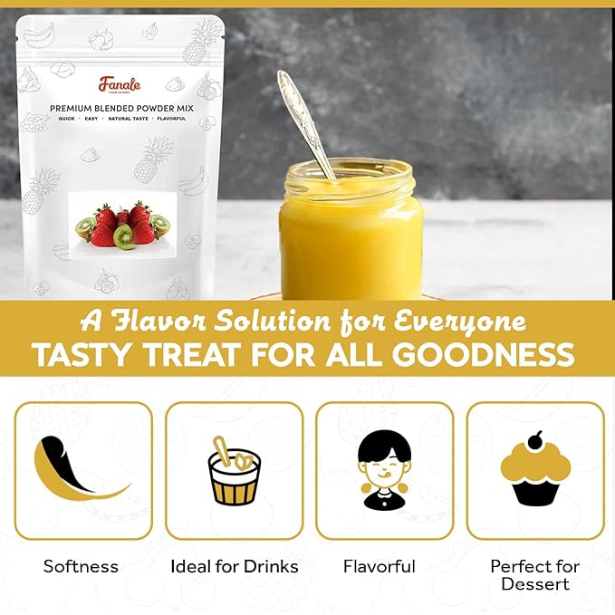 Fanale Premium Egg Pudding Bubble Tea Flavoring Powder | Perfect for Baking Smoothies Desserts and Drinks | Instant Flavoring Powder for Boba Milk Tea - 2.2 Pounds (Pack of 1)