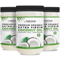Earth Circle Organics Premium Ultra Pure Extra Virgin Coconut Oil Cold Pressed Baking Smoothies Skin &amp Hair Care Gluten-Free Keto &amp Paleo Friendly (32 Ounce Unrefined) - Pack of 3