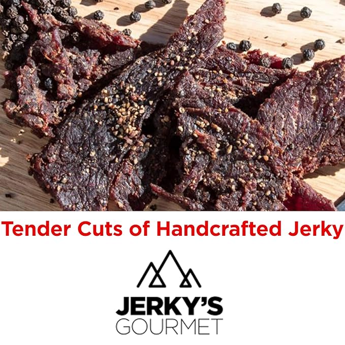 Black Pepper Grass Fed Beef Jerky - 100 Calorie Snacks Gourmet Healthy Low Carb High Protein - Keto Friendly &amp Gluten Free (3 Packs)